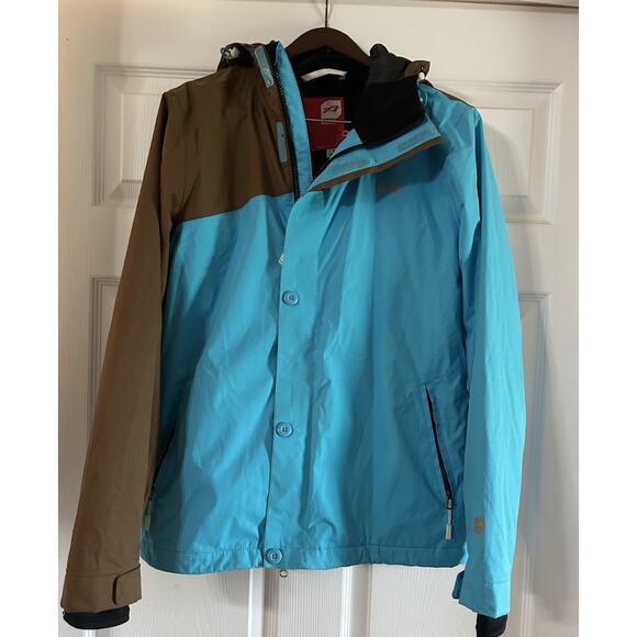 Orage Jacket Womens Size Medium Blue-Brown Ski Snow Outerwear Full Zip. Hood. - Picture 1 of 12